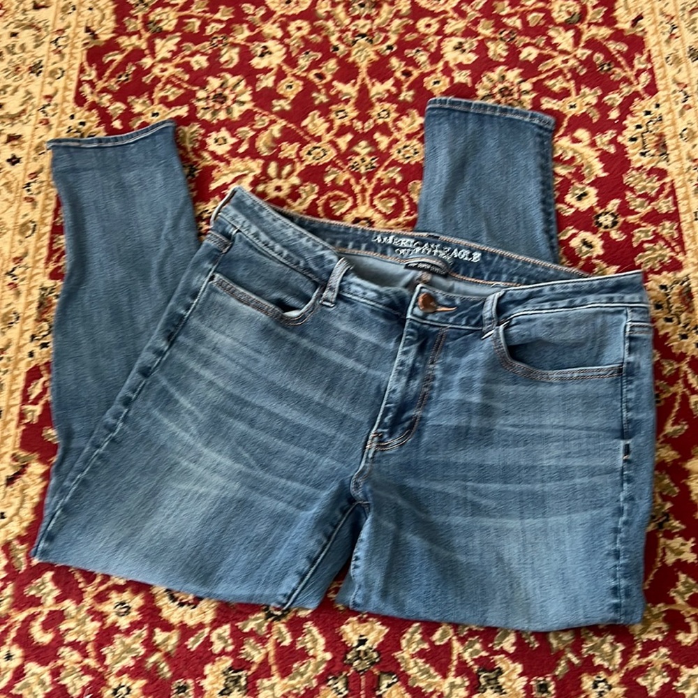 American Eagle outfitters 360 super stretch blue skinny jeans